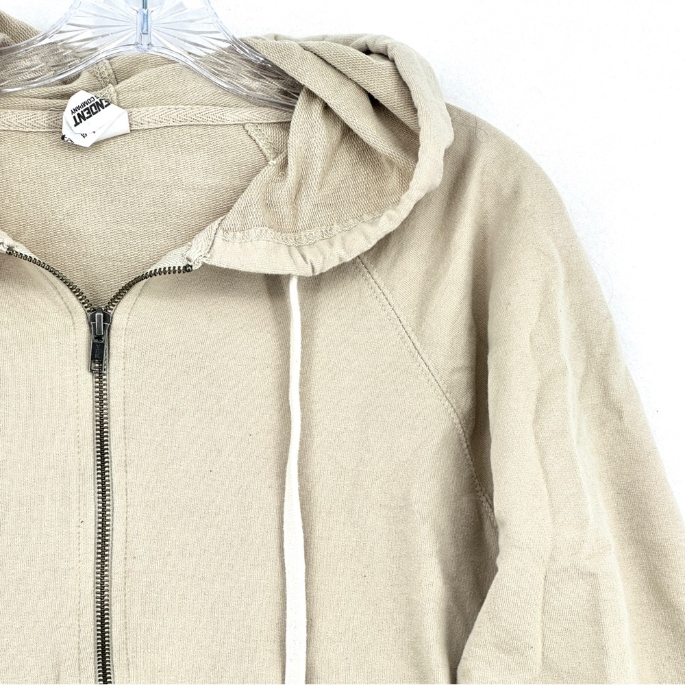 Independent Trading Co Men’s Zip Up Hoodie Tan Beige Full Zip Sweatshirt Medium - Picture 5 of 16